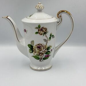 Lynmore Golden Rose Fine China Mini Coffee Pot And Lid